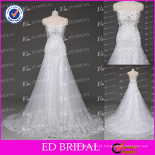 Feito a pedido Fornecedor de China A-line Sweetheart Neckline Lace Appliqued Sequins Alibaba Wedding Dresses China